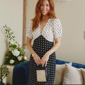 A New Day Polka Dot Colorblock Midi Dress – NWT – Size XL